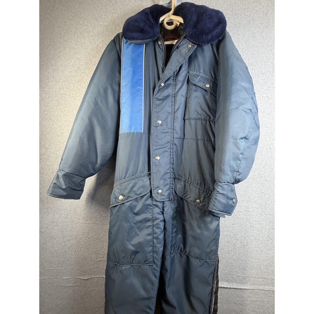 Vintage Walls Blizzard-Pruf Coveralls Mens Small Blue Insulated Ski Snowsuit